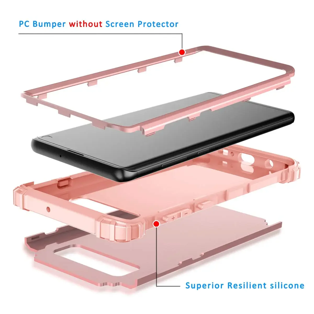 For Samsung Galaxy S10 S10 Plus Phone Cases,Hard PC+Soft Silicone 3-Layers Hybrid Full-Body Protect Popular Phone Shells Covers