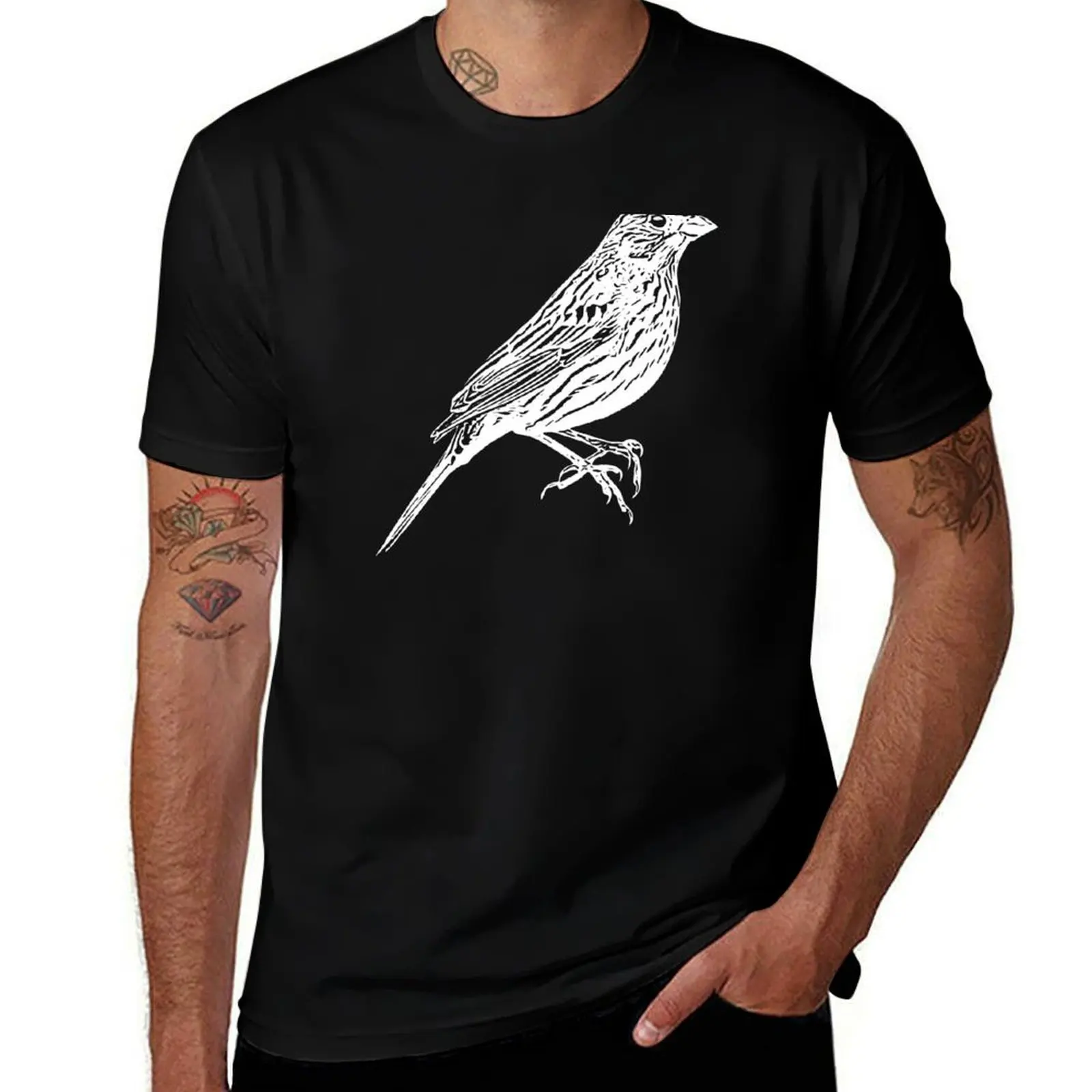 

Corn Bunting White Design T-Shirt funny costumes T-shirts oversize essential t shirt men workout shirt