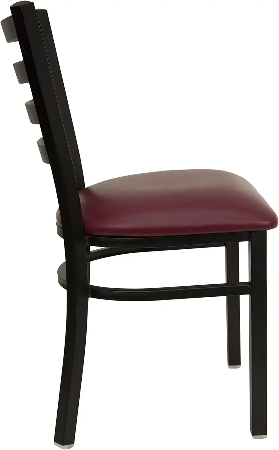 Flash Furniture 4 Pk. Black Ladder Back Metal Restaurant Chair - Burgundy Vinyl Seat