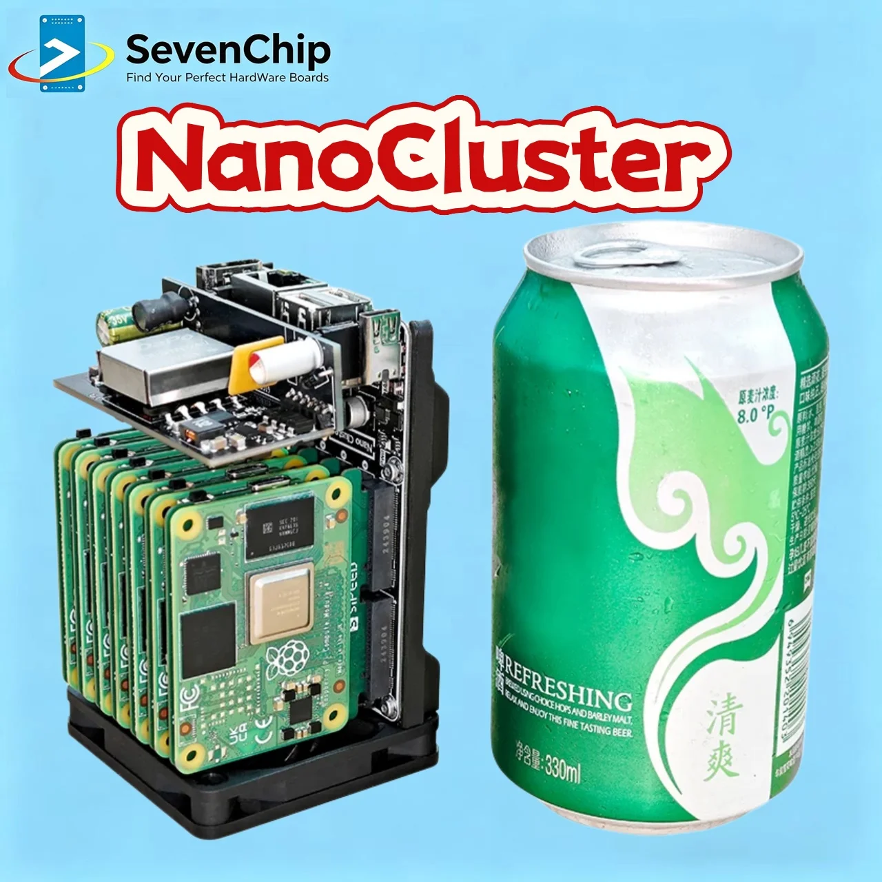 

Мини-сервер Sipeed NanoCluster 7x CM4/CM5 для Kubernetes K3S, Edge AI, Homelab, кластер Raspberry Pi
