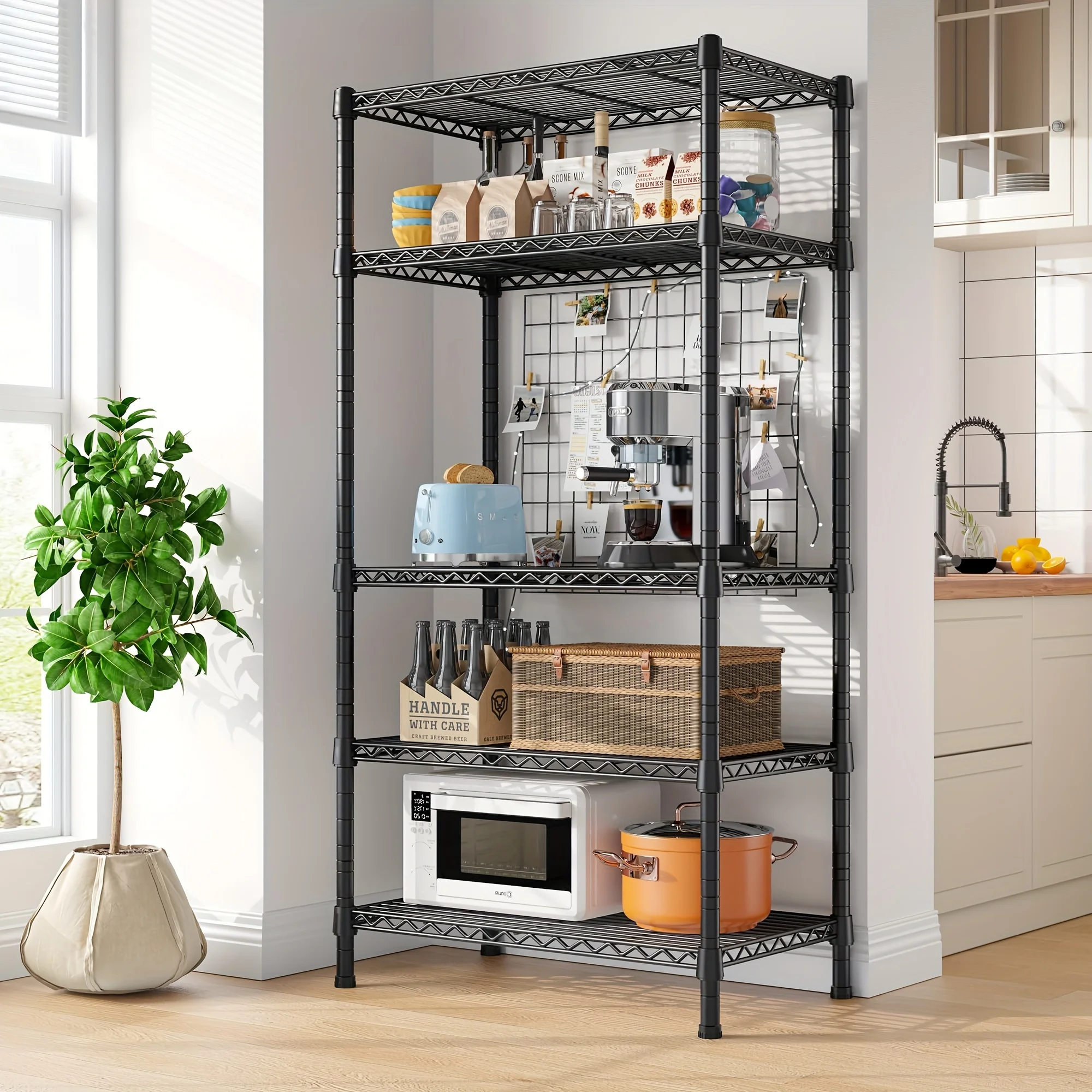 

Wire Shelving Rack 5-Tier Metal Shelves for Storage Adjustable Garage Shelving Heavy Duty Storage Shelves, 24" W X 14" D X 59" H