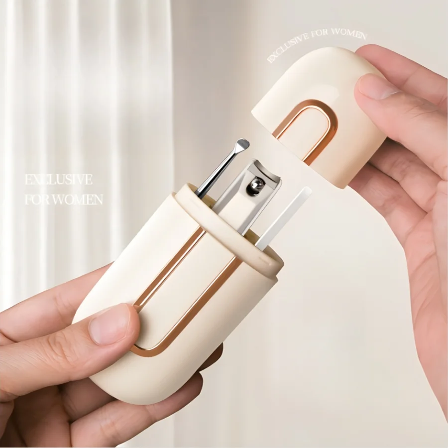 3 個の爪切りホームペディキュアツールポータブルフラット爪切り耳かき爪切り爪切りフルセット