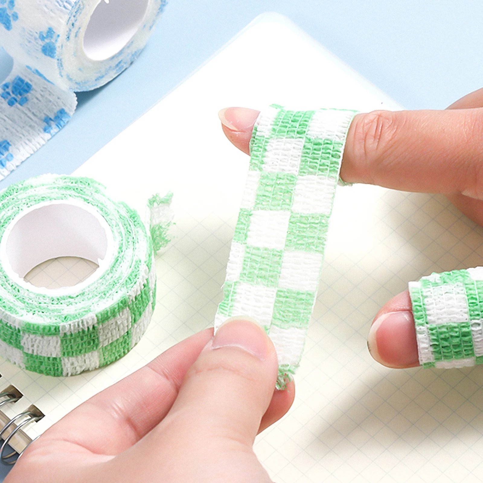 

12pcs Anti Wear Finger Bandages Thumb Wraps Elastic Adhesive Tape Student Sports Breathable Non Stick Material Multi