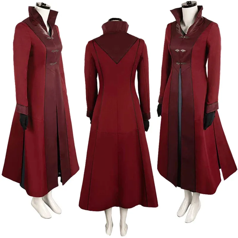 Rhaenyra Cosplay Wine Red Splicing Set Costume TV House Role The Dragon 2 Disguise Targaryens Outfits Women Halloween Party Suit