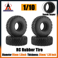 Austar 4PCS 1.5inch 95mm 1/10 Soft Rubber Tires Foam Layer Wheel  for RC Car Crawler Truck Tamiya CC01 LC70 LC80 1/18 Aixal Part