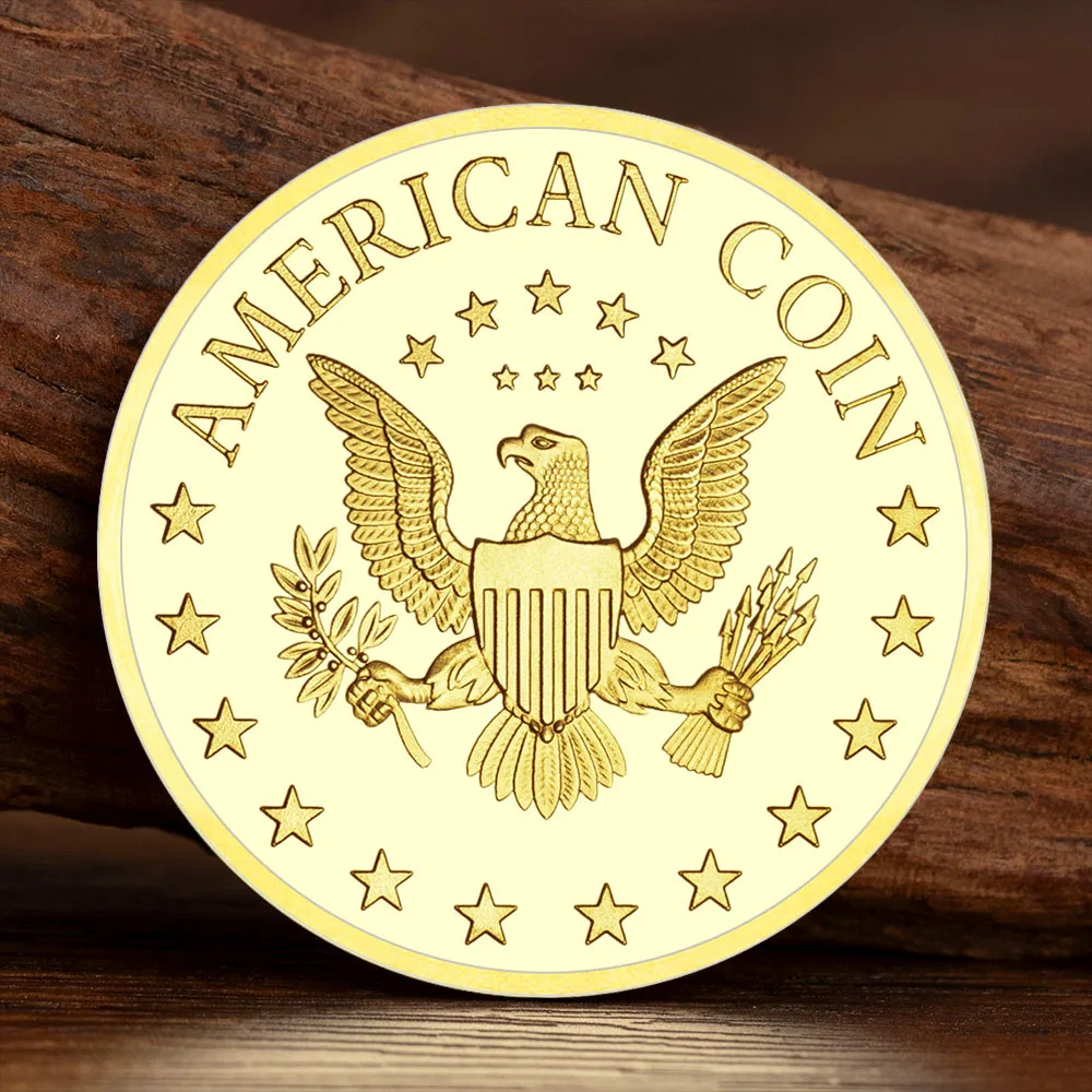 The Flag of The United States Gold Plated Souvenir Coin America Coin Home Decoration