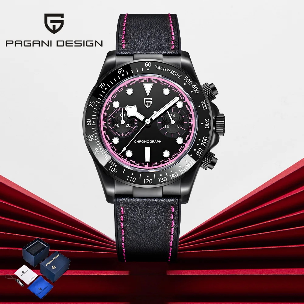 

Pagani design men's Watch2026 all-black BB Panda chronograph fashion Quartz watch men's Sapphire waterproof watch men's gift Box