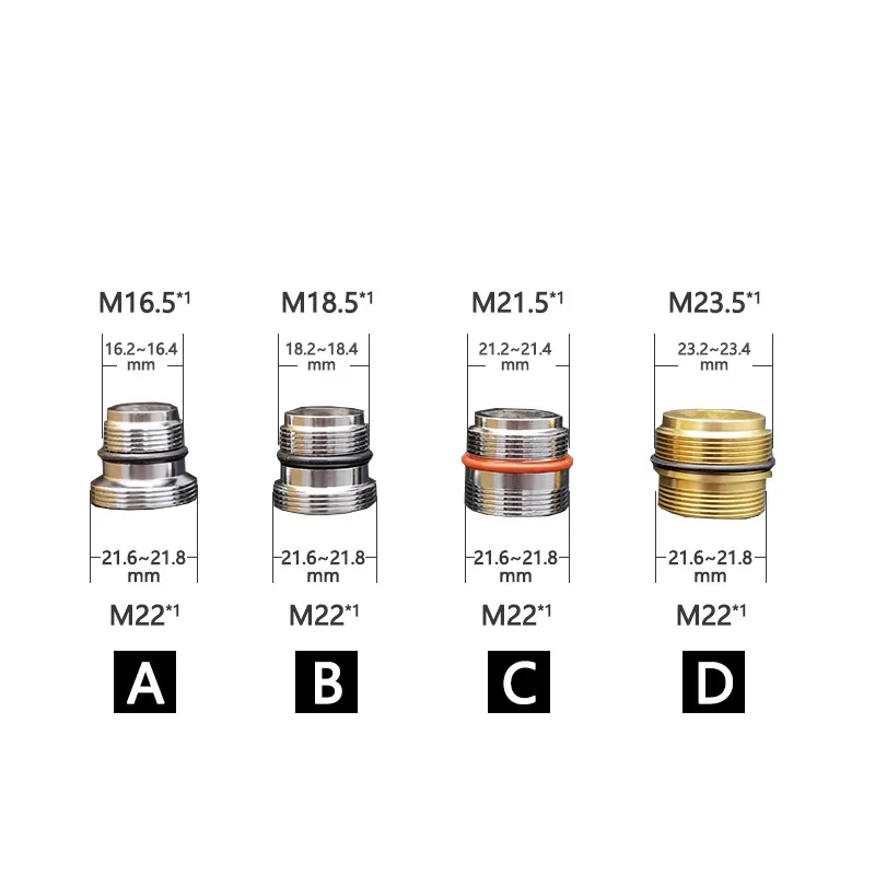WASOURLF M22 adaptateur de filetage mâle, transfert connecteur externe pour aérateur, douche, robinet en laiton, accessoires, partie de robinet de salle de bains