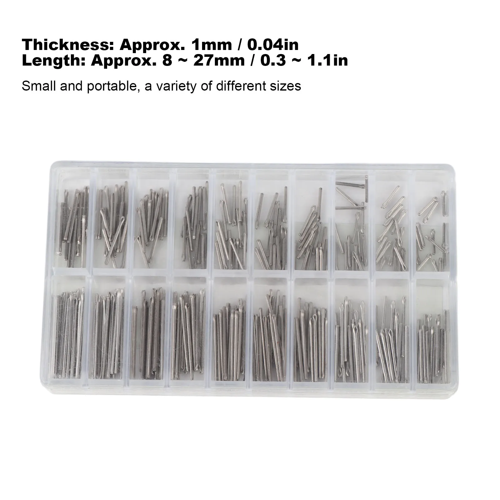 1mm Wristwatch Strap Bracelet Split Pins Stainless Steel Watch Parts Assortment 8‑27mm Watch Band Split Pins Watch Split Pins