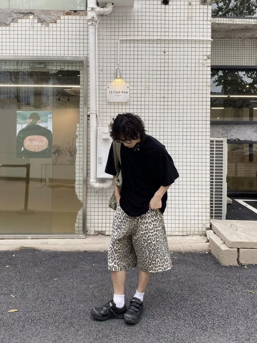 กางเกงขายาวทรงตรงสไตล์อเมริกันเรโทรลายพรางลำลอง ดีไซน์สุดเท่ห์ ขาบานกว้างเจ็ดฟุต