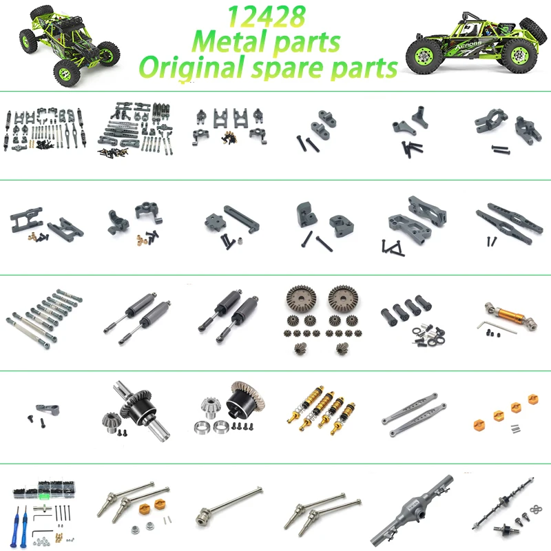 Wltoys-EJE transmisión trasero Metal Para coche teledirigido, accesorios de piezas actualización, 12423,12428,12429,12427 1/12