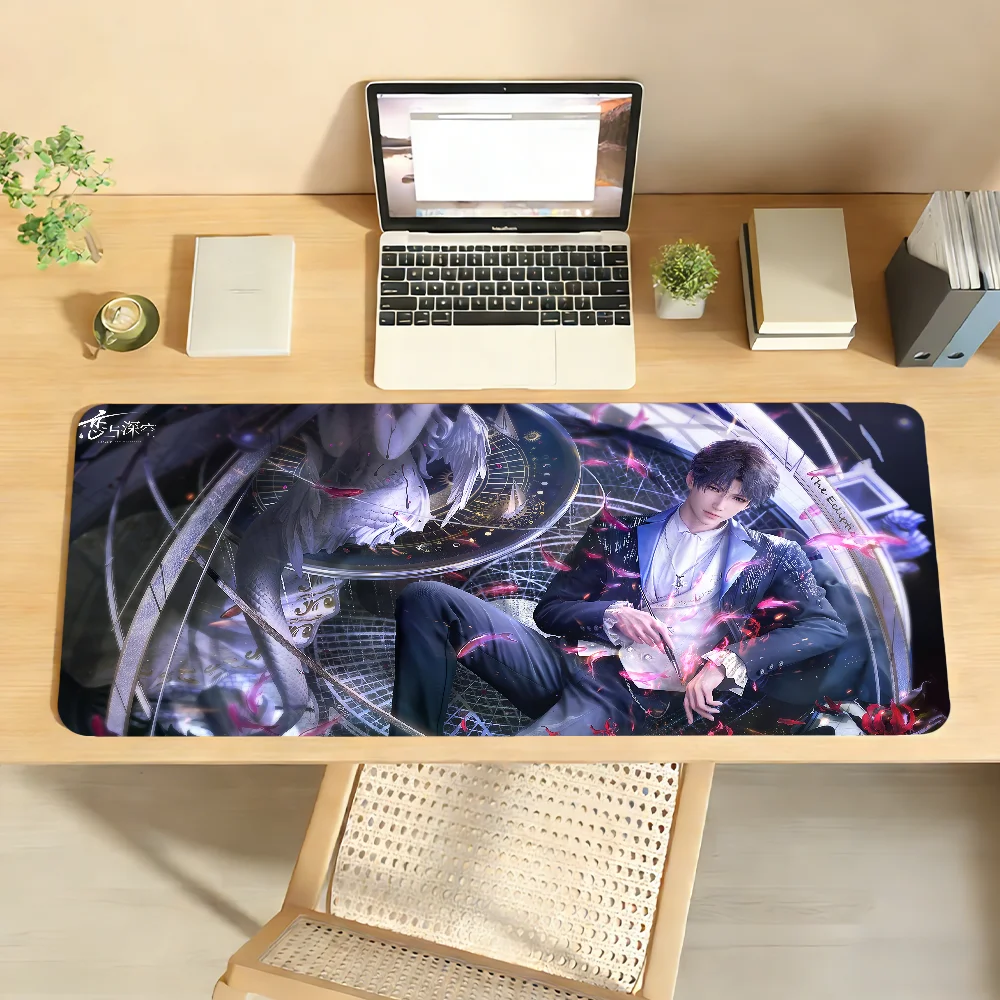 Love And Deepspace Rafayel Qi Yu Mouse Pad Non-slip Locking Edge PC Laptop Accessories Rubber Office Keyboard Game XXL DeskMat
