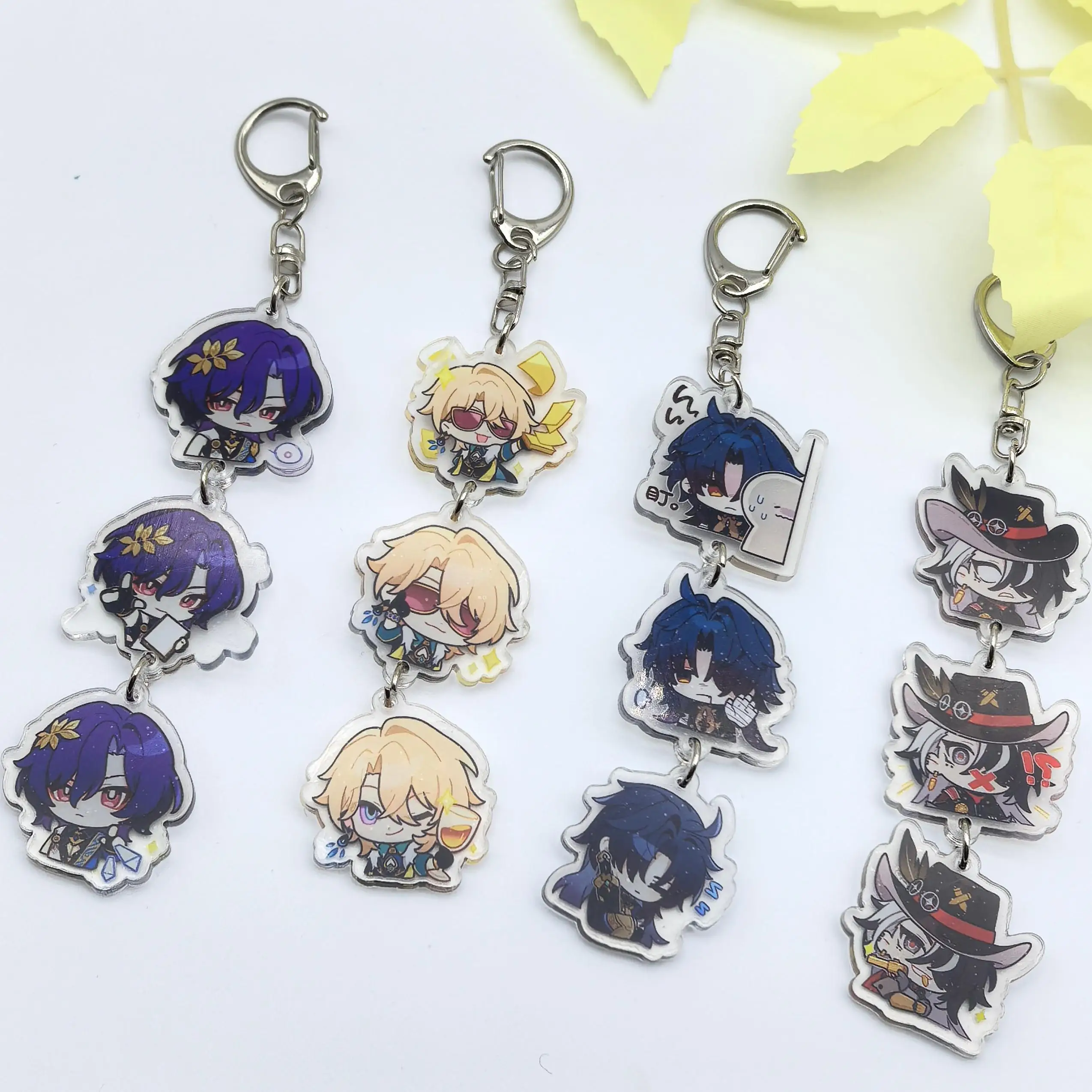 1Pc Anime Game Honkai: Star Rail Firefly Robin Long Strip Cute Pendant Keyring Backpacks Keychain Accessories Acrylic Decoration