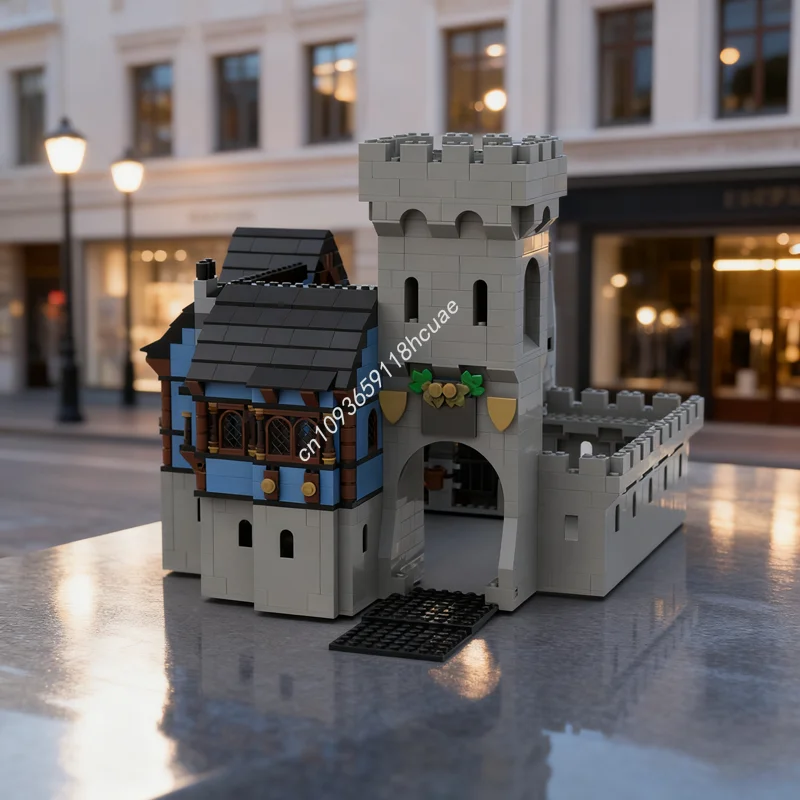 1540 قطعة MOC قرية القرون الوسطى المقواة القلعة نموذج بناء هدايا عيد الميلاد كتل العمارة تجميع لتقوم بها بنفسك لعبة الطوب للأطفال #1
