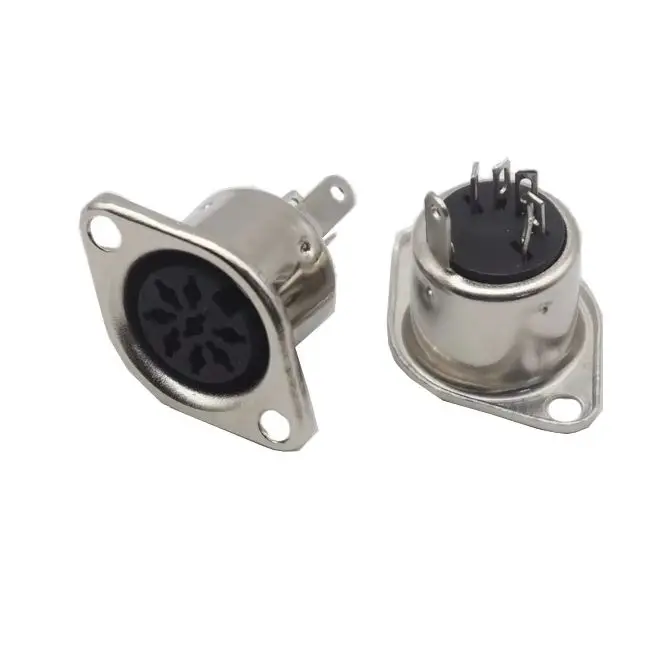 【5PCS】 3/4/5/6/7/8PIN Panel Mount Female Jack DIN Adapter MIDI Cable Connector