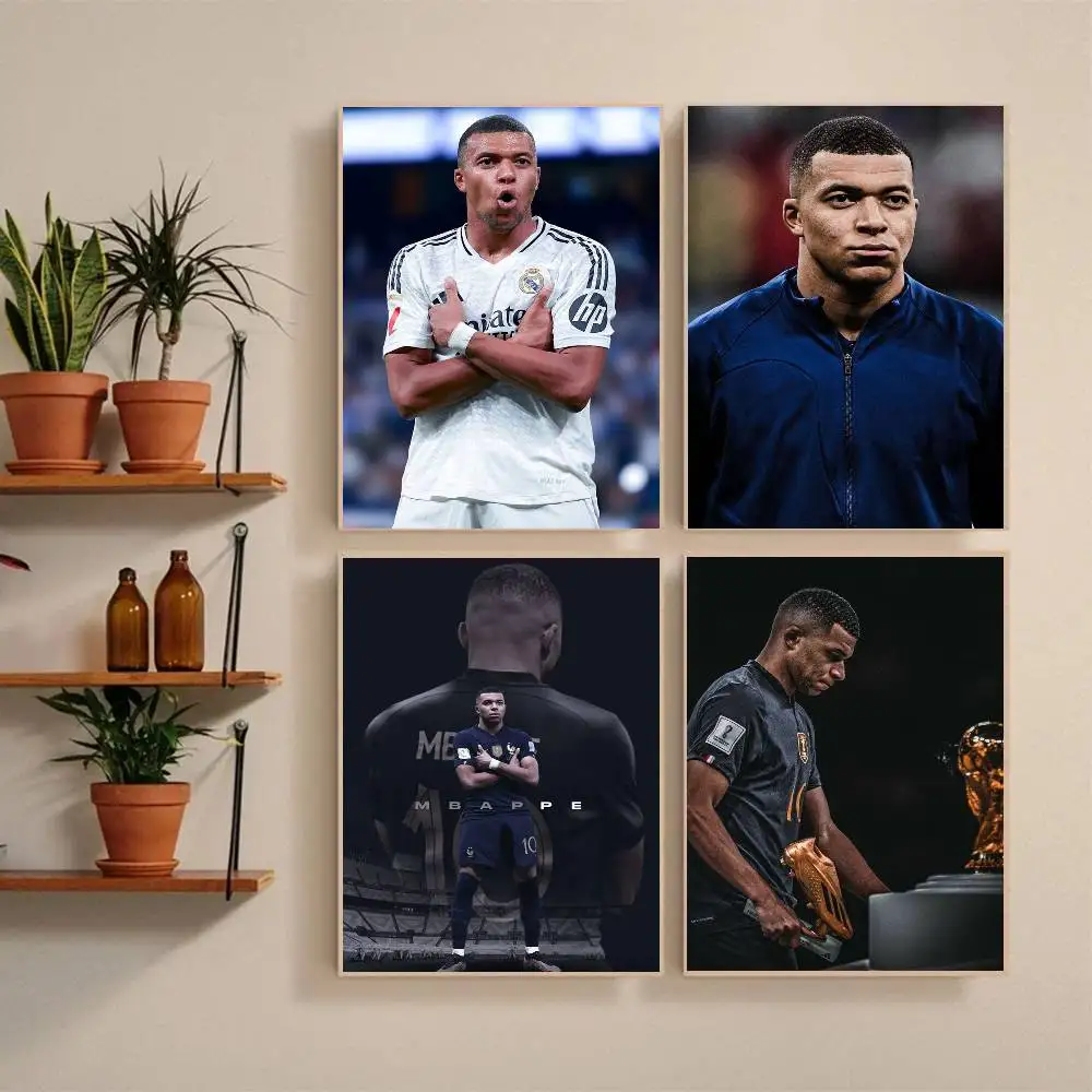 K-Kylian M-Mbappe Poster Self-adhesive Art Waterproof Paper Sticker Coffee House Bar Room Wall Decor