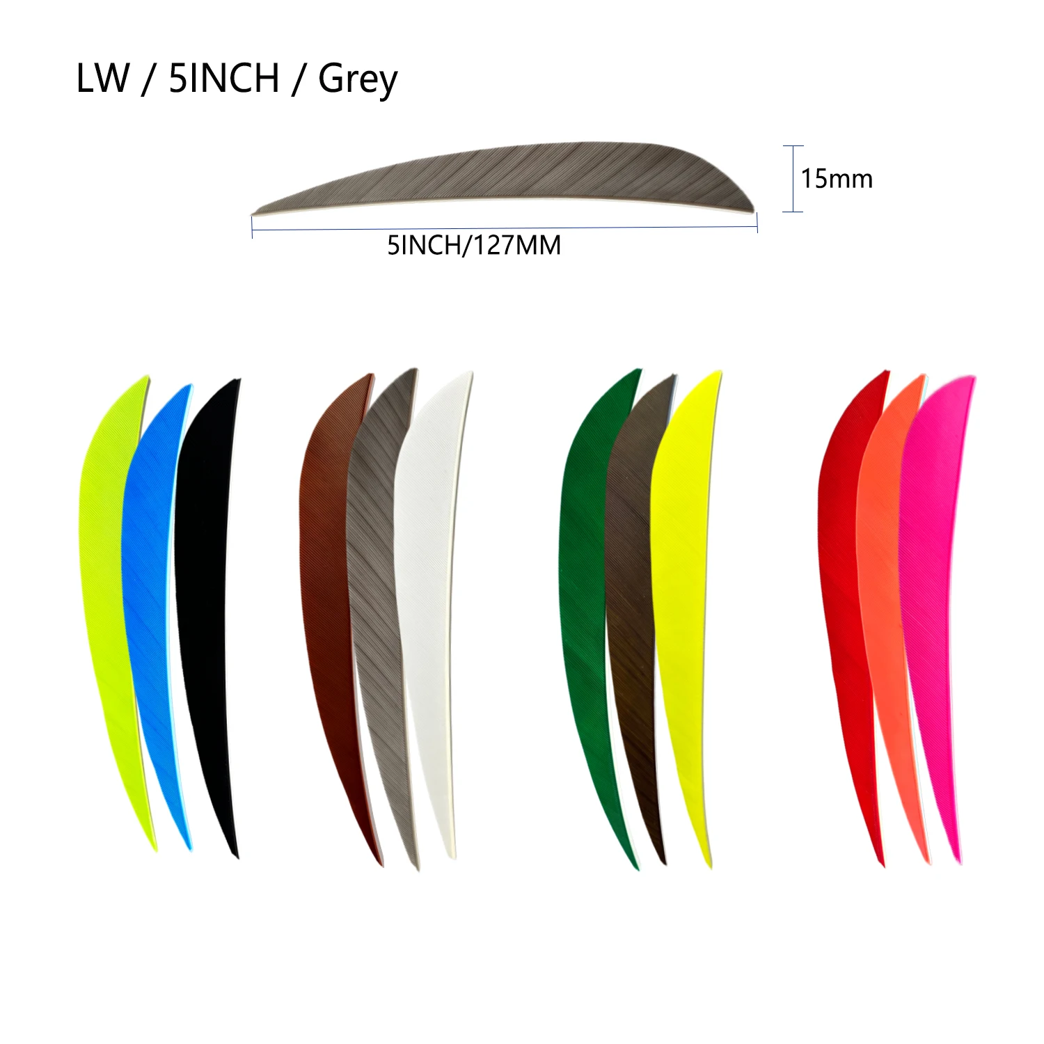 50Pcs 5 Inch Water Drop RW Turkey Feather Arrow Fletching DIY Archery Accessories for American Longbow Recurve Traditional Bow