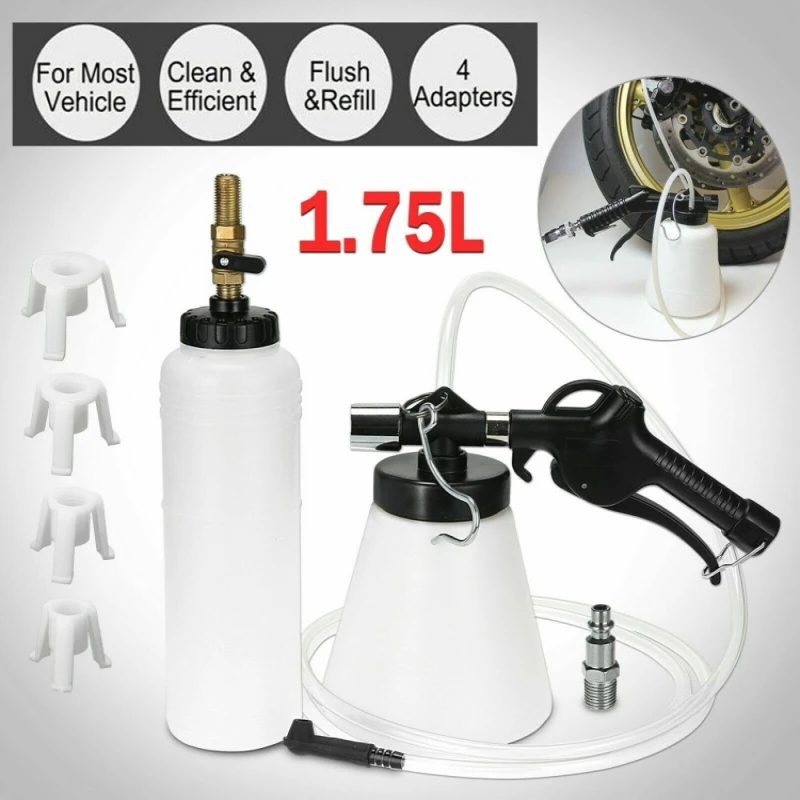 1.75L Handheld Pneumatic Brake Fluid Bleeder Tools Kit Car Air Extractor Clutch Oil Pump Bleeding Empty Drained