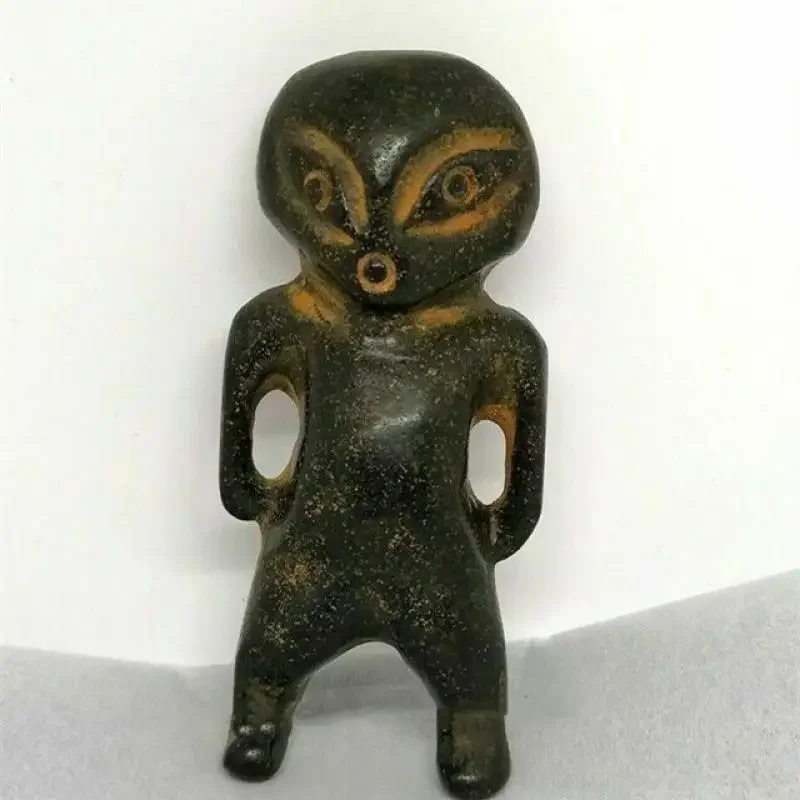 Chinese Hongshan Culture Meteorite Rare Alien Exquisite Hand Carved Pendant Statues for Decoration Collection Ornaments Gift