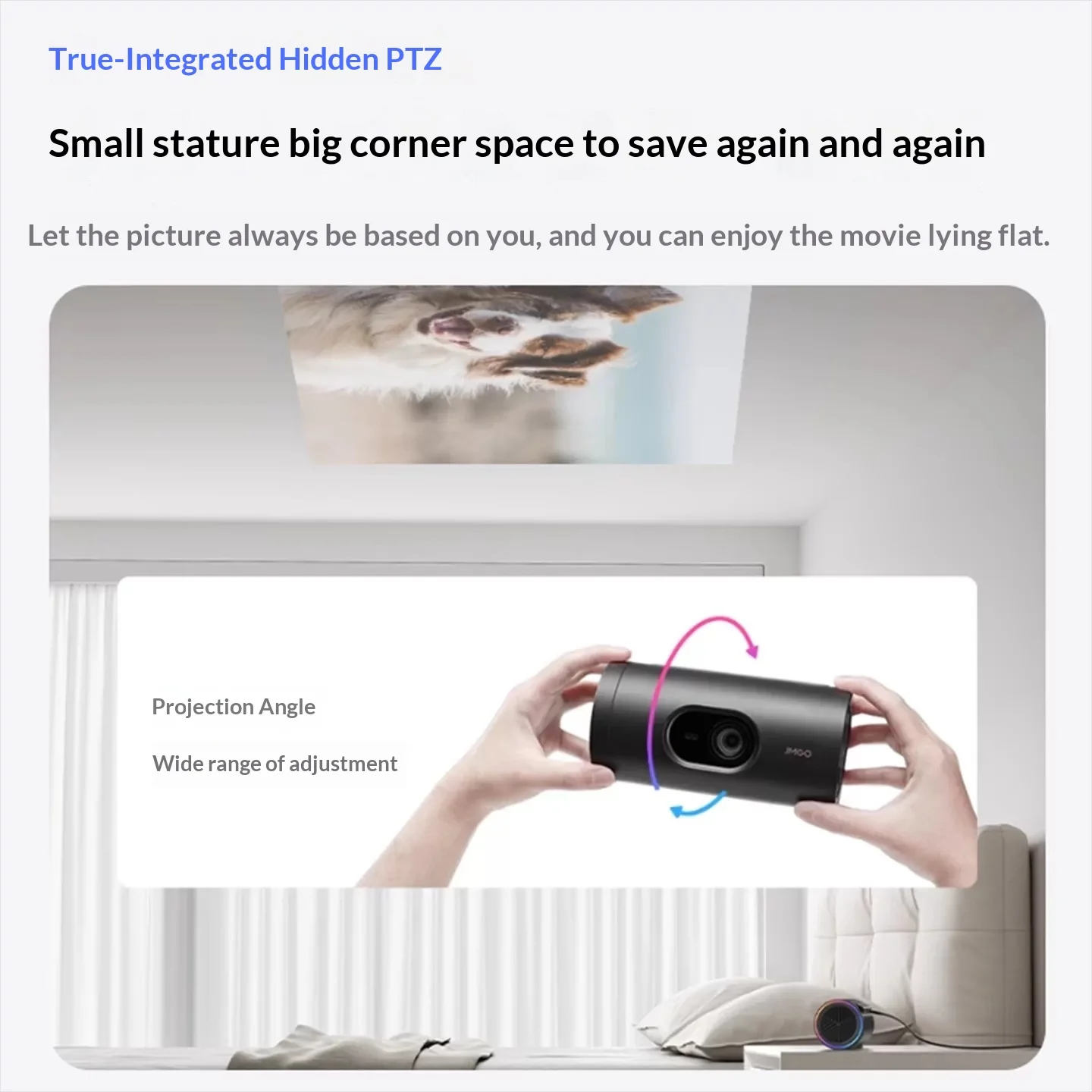 JMGO P5X Projector1080P 124%REC.709 Weight is as low as 0.73 kg Projectors Intelligent Obstacle Avoidance Camping Picnic