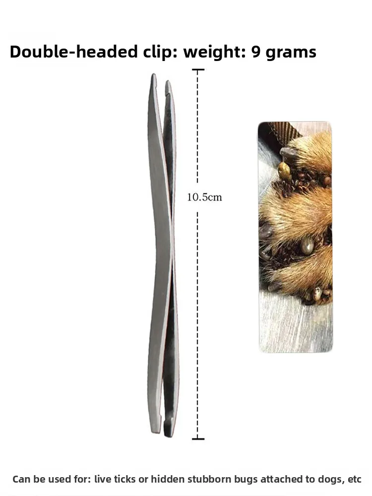ZHAYA Tick Remover Tool Set Flea Lice Clip Pet Dog Cat Grooming Accessories Stainless Steel Tweezers Easy Safe Non Slip Handle view 5