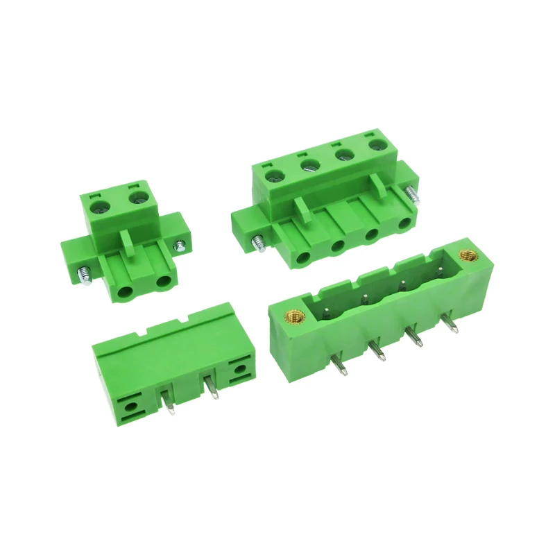 5sets 2EDGKM-7.62mm lug flange locking plug-in terminal welding PCB board straight bent foot socket set 2-12p