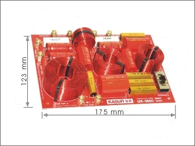 1 Pieces Kasun US-385C 3-Way Hi-Fi Series Speaker Audio Crossover Suggested Intersect Frequency Point 600Hz and 4650Hz