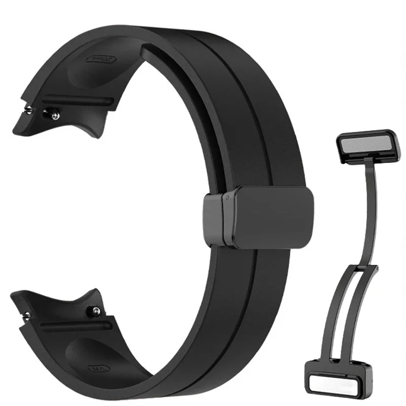 Оригинальный силиконовый ремешок для Samsung Watch 5Pro с магнитной пряжкой Galaxy Watch 7 6 4 5 40 мм 44 мм 4/6 Classic 42 46 мм 43 47 мм