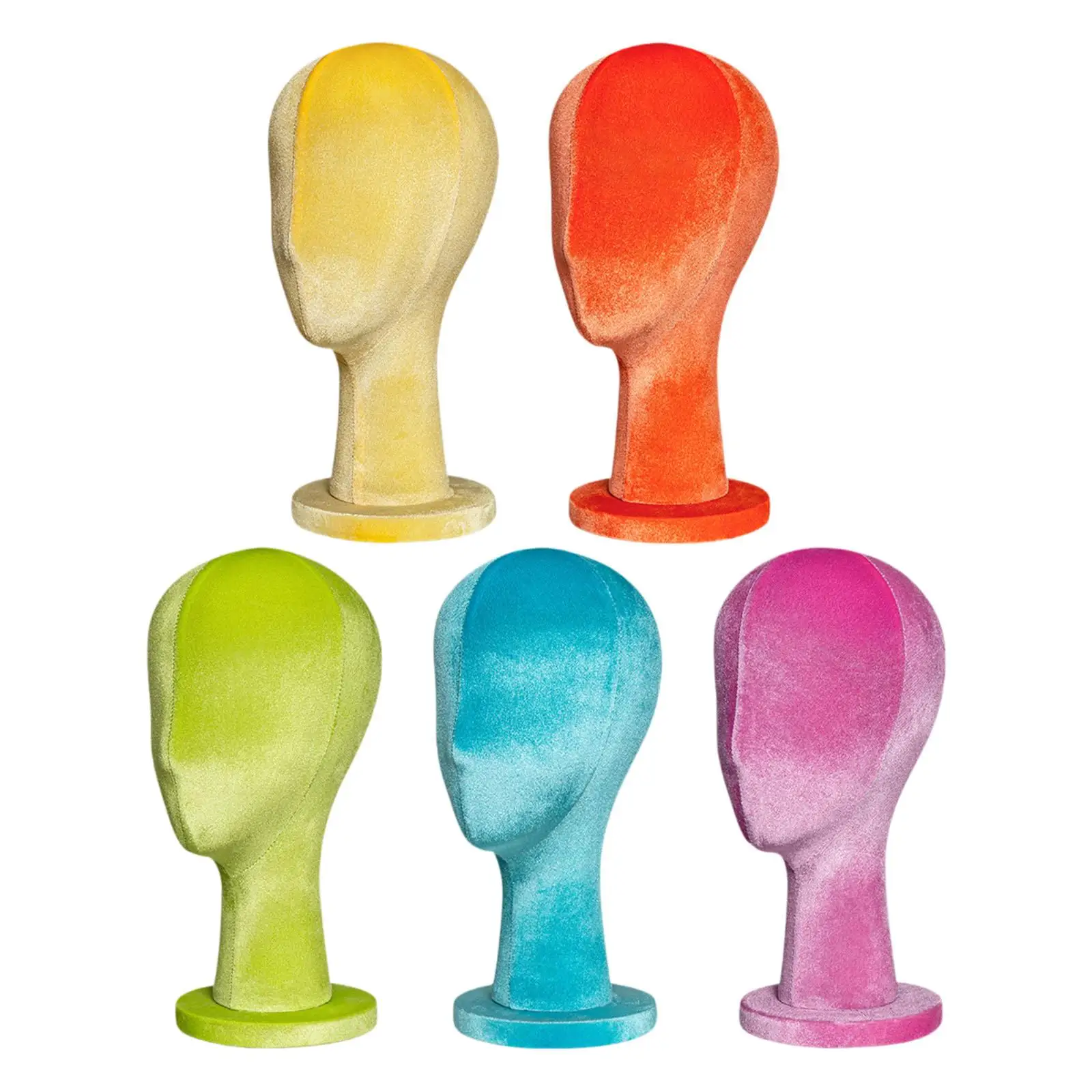 Hat Display Holder Mannequin Head Model, Hairpiece Display Model, Velvet Head Dress Form for Headphones, Headset Scarves