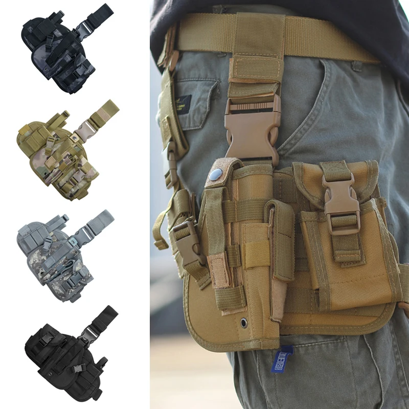 

Universal Tactical Gun Holster Thigh Pistol Bag Pouch Leg Harness Outdoor Adjustable Detachable MOLLE Hunting Drop Leg Holster