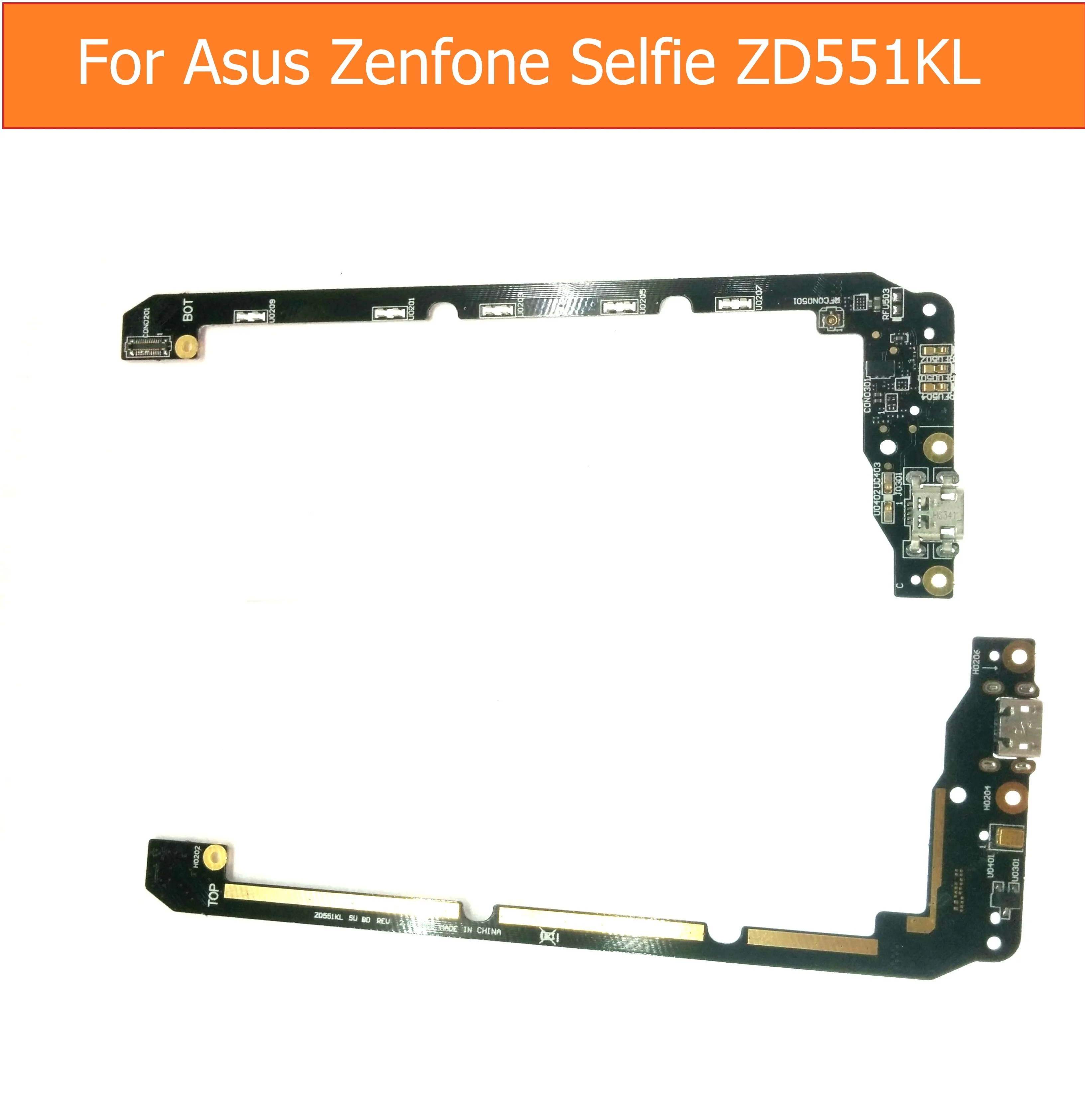 Genuíno usb de carregamento microfone pcb conector porta jack placa para asus zenfone selfie zd551kl 5.5 "peças reposição carga usb