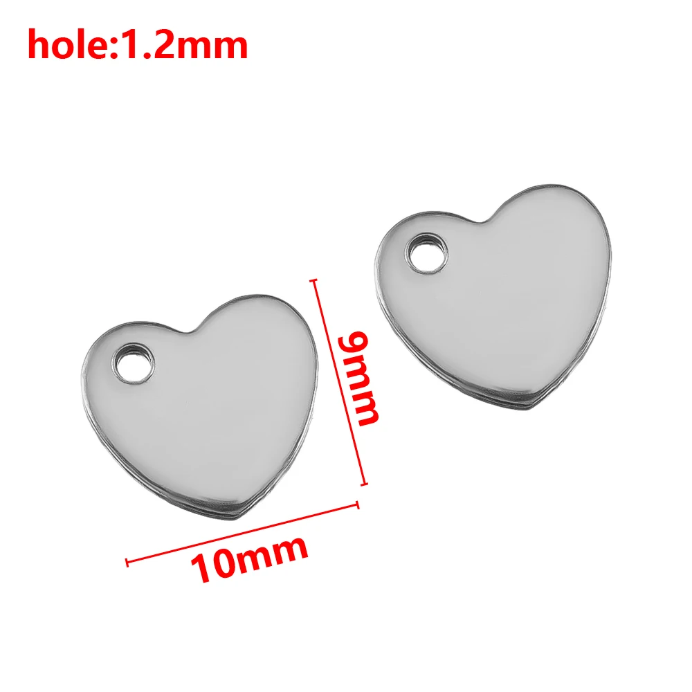 50 Stück Edelstahl Love Single Hole Anhänger für DIY Halskette Ohrringe Schmuckherstellung Pet Tag Anhänger Herstellung