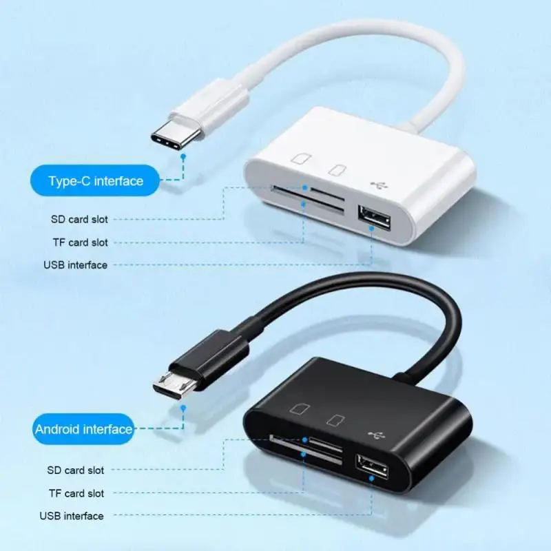 USB Type-C OTG محول TF CF SD قارئ بطاقات الذاكرة المصغّر USB نوع C محول لباد هواوي ماك بوك USB نوع C قارئ بطاقات