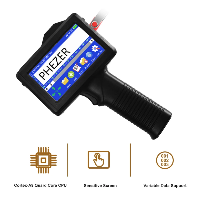 Imagem -04 - Phezer-impressora a Jato de Tinta Portátil qr Bar Código do Lote Número da Data Data de Validade do Logotipo Office Label P18 12.7 mm