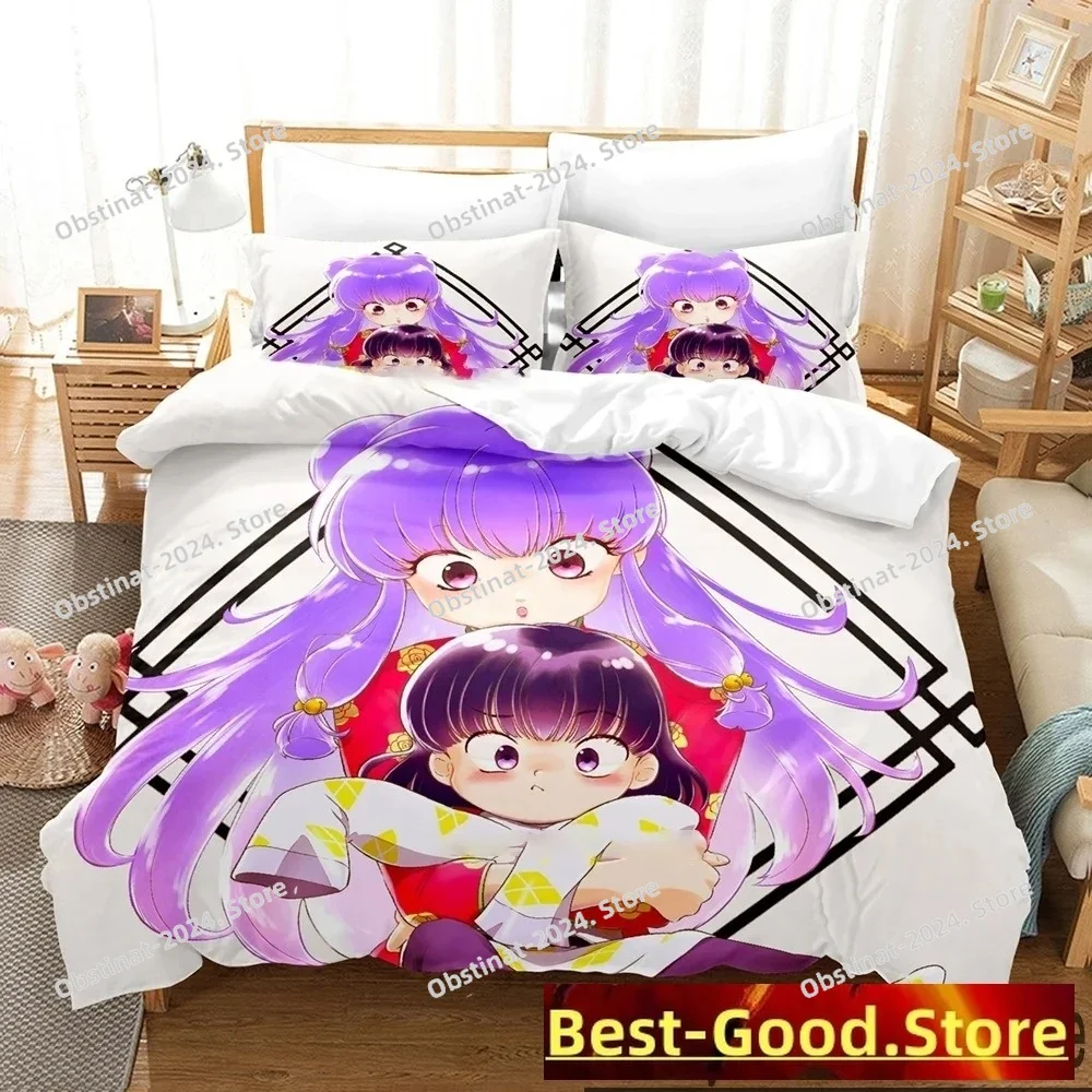 

3D Print Anime Ranma 12 Bedding Set Boys Girls Twin Queen King Size Duvet Cover Pillowcase Bed boys Adult Home Textileextile