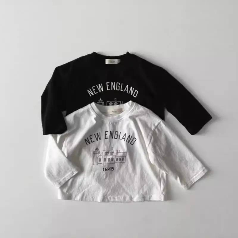 

Autumn New Baby Long Sleeve T Shirts Cotton Infant Boy Girl Versatile Bottoming Shirt Toddler Cartoon Letter Print Casual Tops