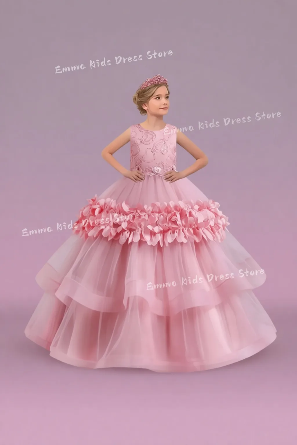 

DROIS Прекрасное детское платье с цветочным узором для девочек, костюм принцессы для свадьбы, дня рождения, крещения, первого причастия