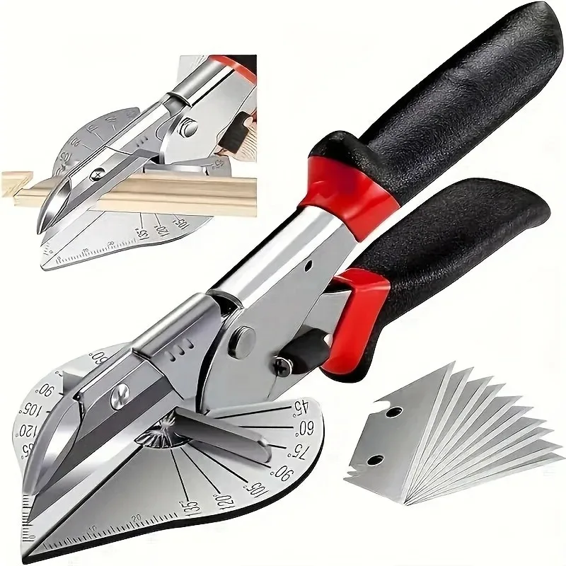 

1pc Multi-Angle Miter Shear Cutter - Adjustable 45°-135° for PVC/Plastic/Trim - Precision Carbon Steel Blades