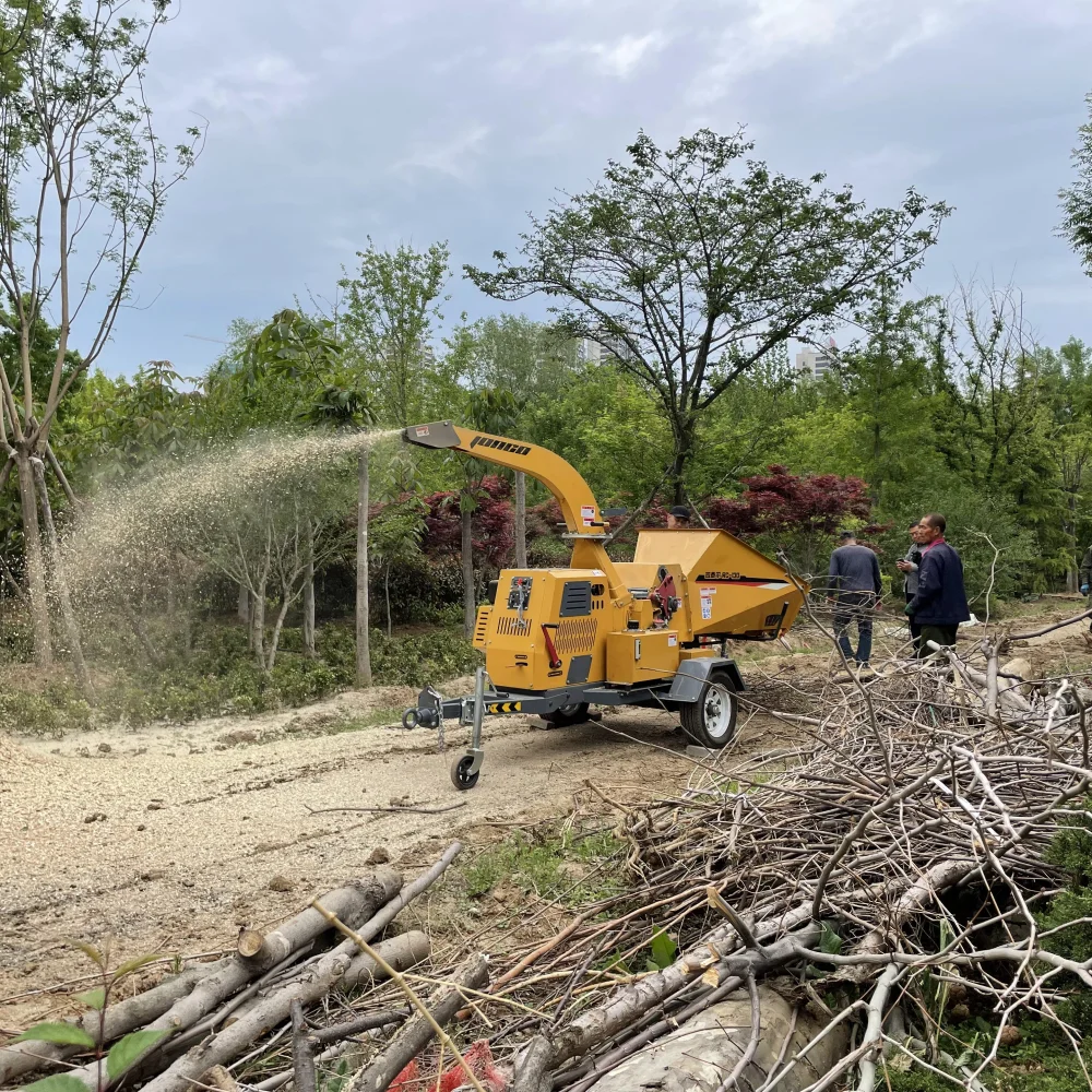 Mesin tangguh chipper kayu untuk traktor