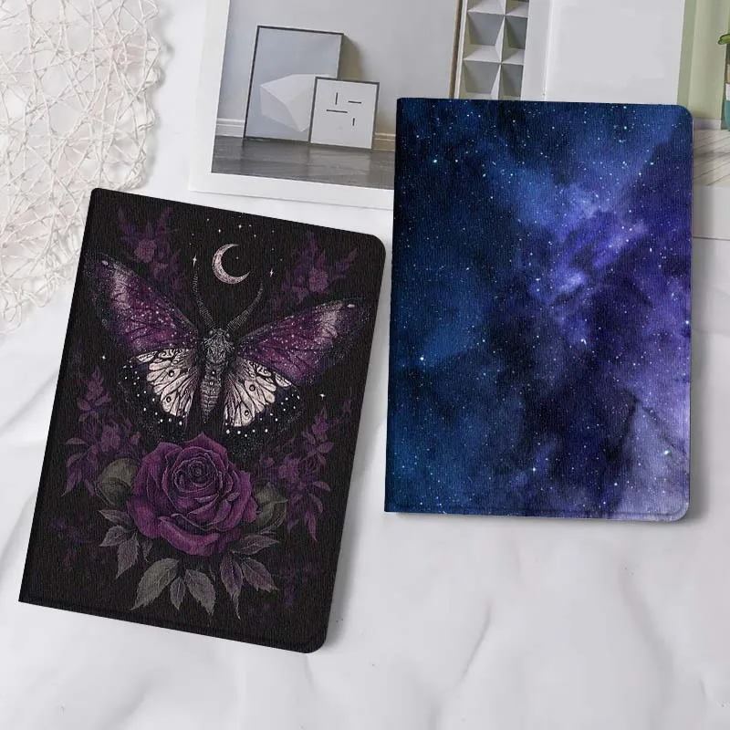 

Purple Moth Rose Night Tablet Case For Apple iPad Air Pro mini 1 2 3 4 5 6 7 8 9 11 M2 M3 M5 M4 5th 6th 7th 10th 11th Gift