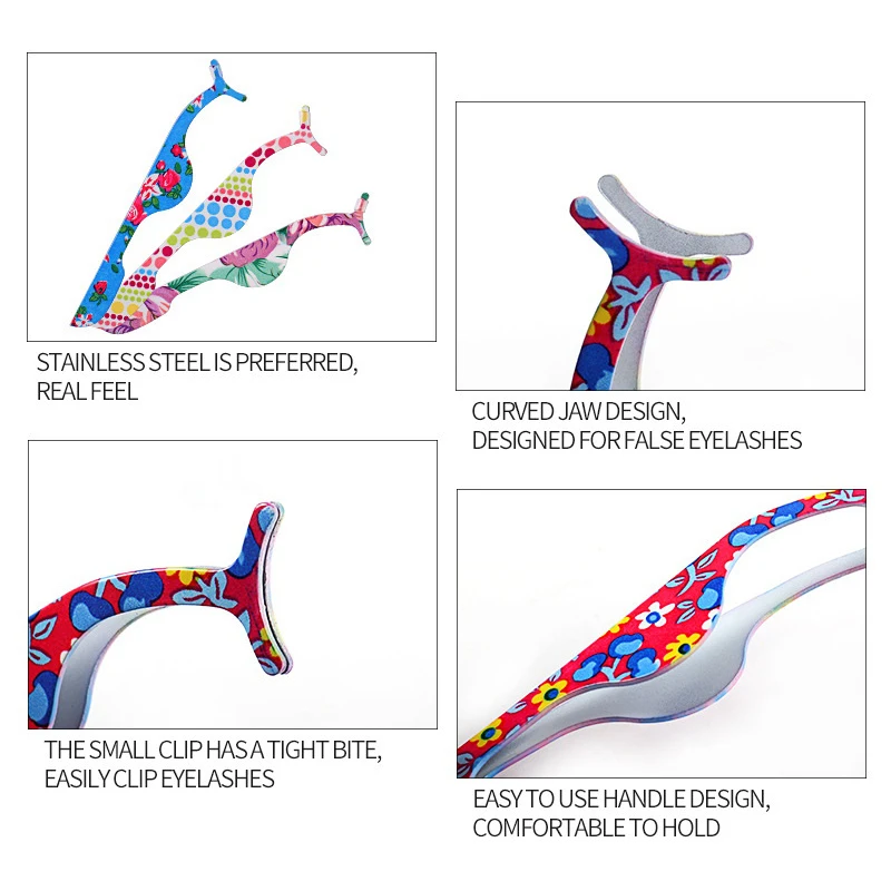 1szt Pęseta do sztucznych rzęs Aplikator do sztucznych rzęs Przedłużanie rzęs ze stali nierdzewnej Zalotka Szczypce Klips Zacisk Narzędzia do makijażu