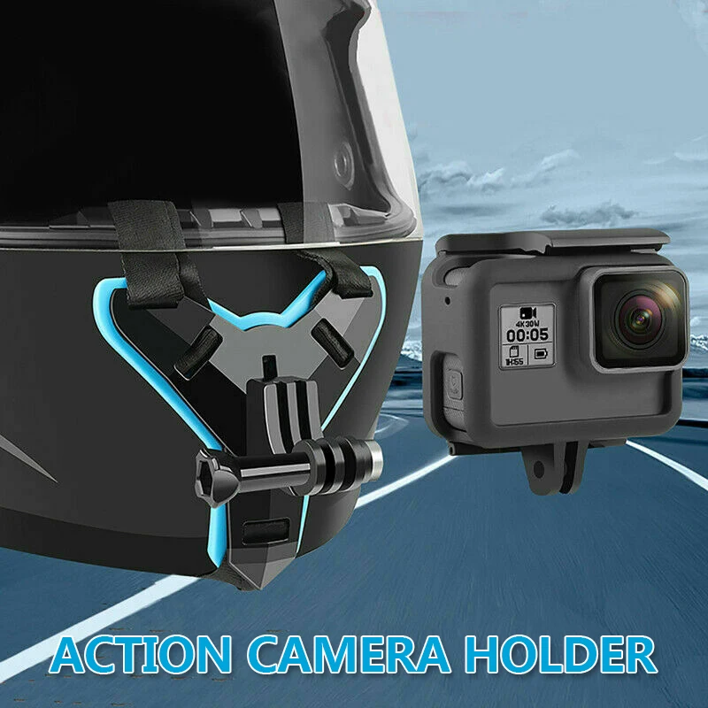 Motorcycle Helmet Front Chin Stand Camera Holder for DJI Osmo Action Insta360 Action Camera Accessorie Helmet Strap