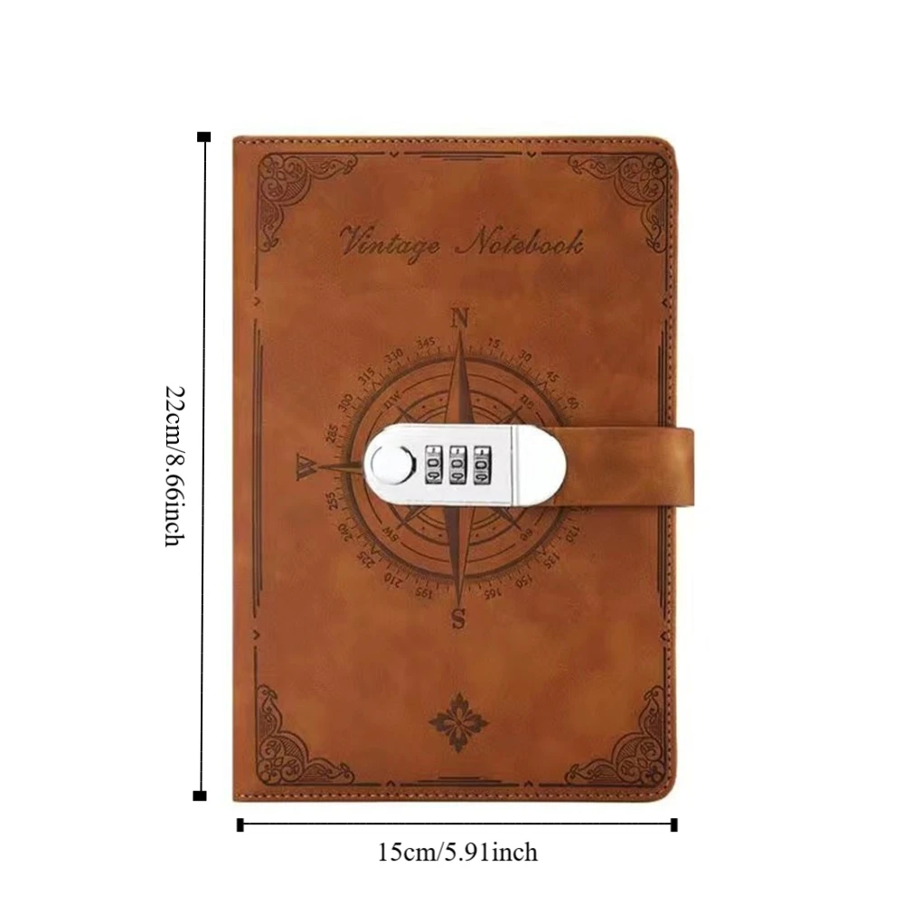 200-Page Password Notebook Stationery Diary Book A5 Notebook With Lock Stain Resistant Smooth Writing Travelers Journal