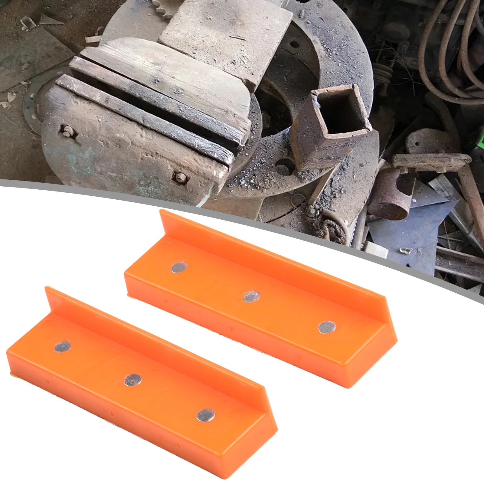 2pcs 4/6 Inch Bench Vice Jaw Pads Magnetic Soft Pad Jaw Rubber For Holding Wood Metal Vise Bench Machine Tools Fixed Protector