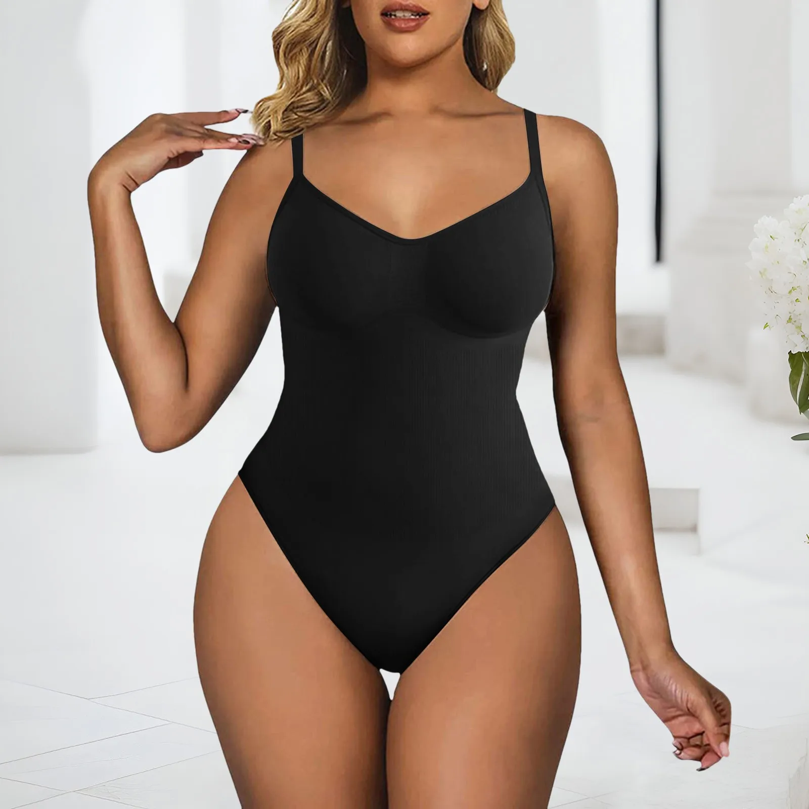 Original High Elastic Bodysuit for Women Tummy Control Shapewear Seamless Sculpting Thong Body Shaper Slimmer Slimming Tank Top