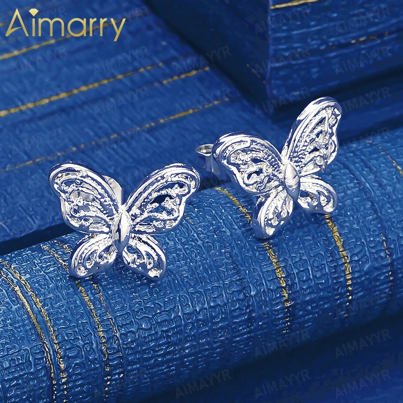 925 Sterling Silver Exquisite Hollow Butterfly Earrings for Women's Parties Banquets Weddings High-quality Fashion Jewelry