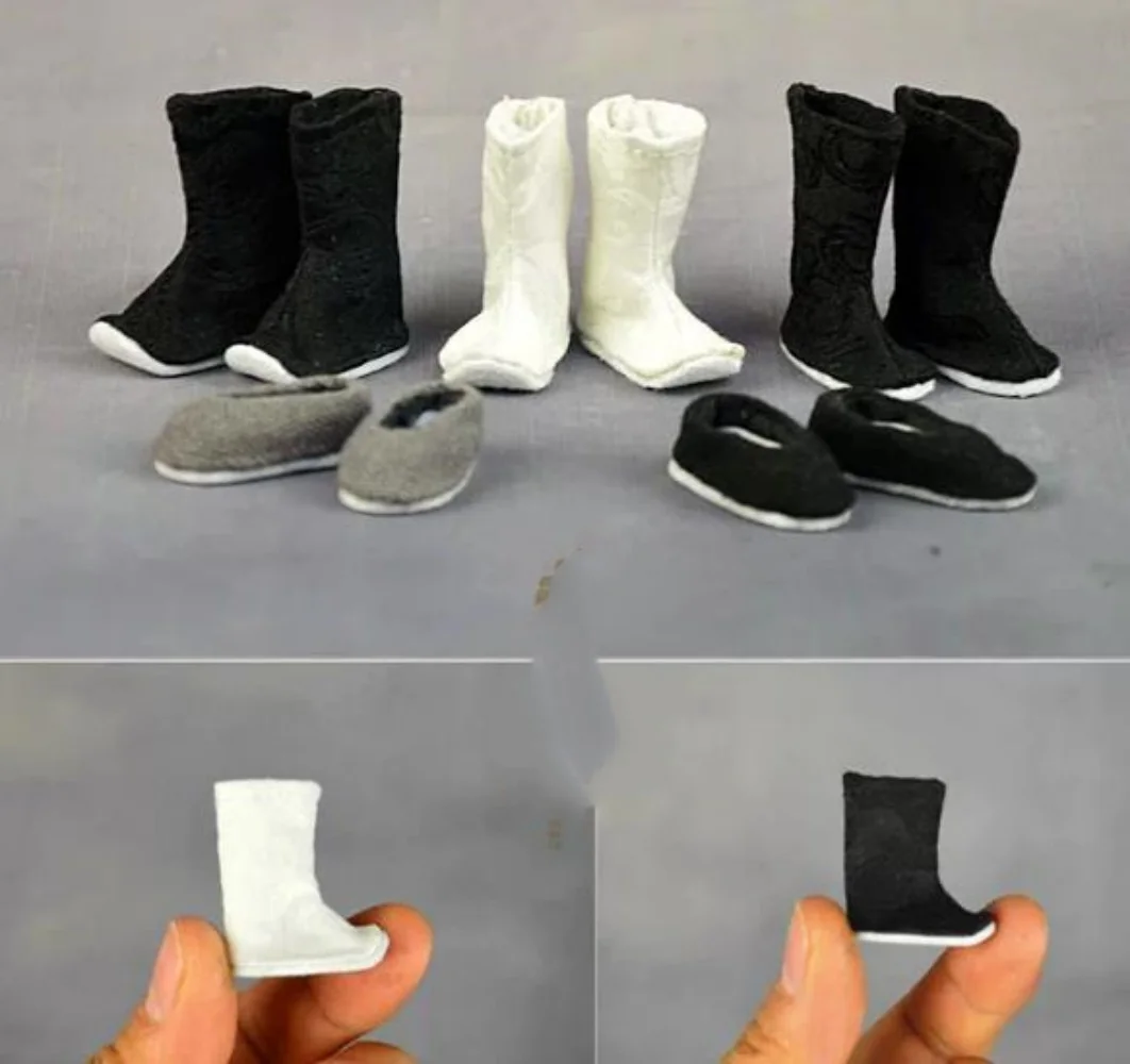 

1/12 Scale Male Shoes Chinese Ancient Soldier Combat Man boots Royal Guards Doll for 6 inch Action Figure Model Toys