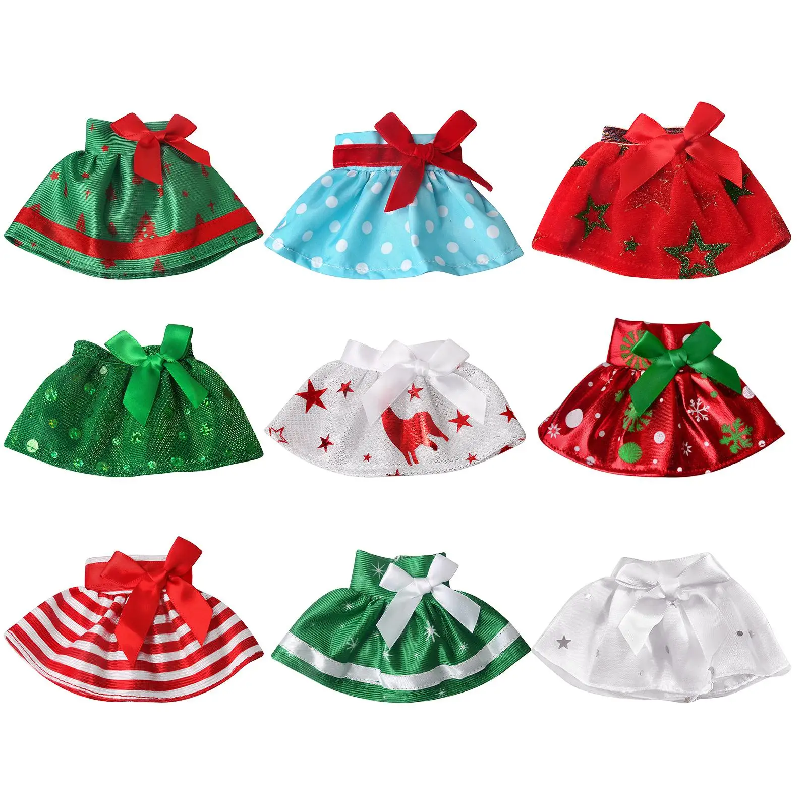 1/12 boneca de natal saia roupas brinquedo do bebê diy roupas boneca vestido