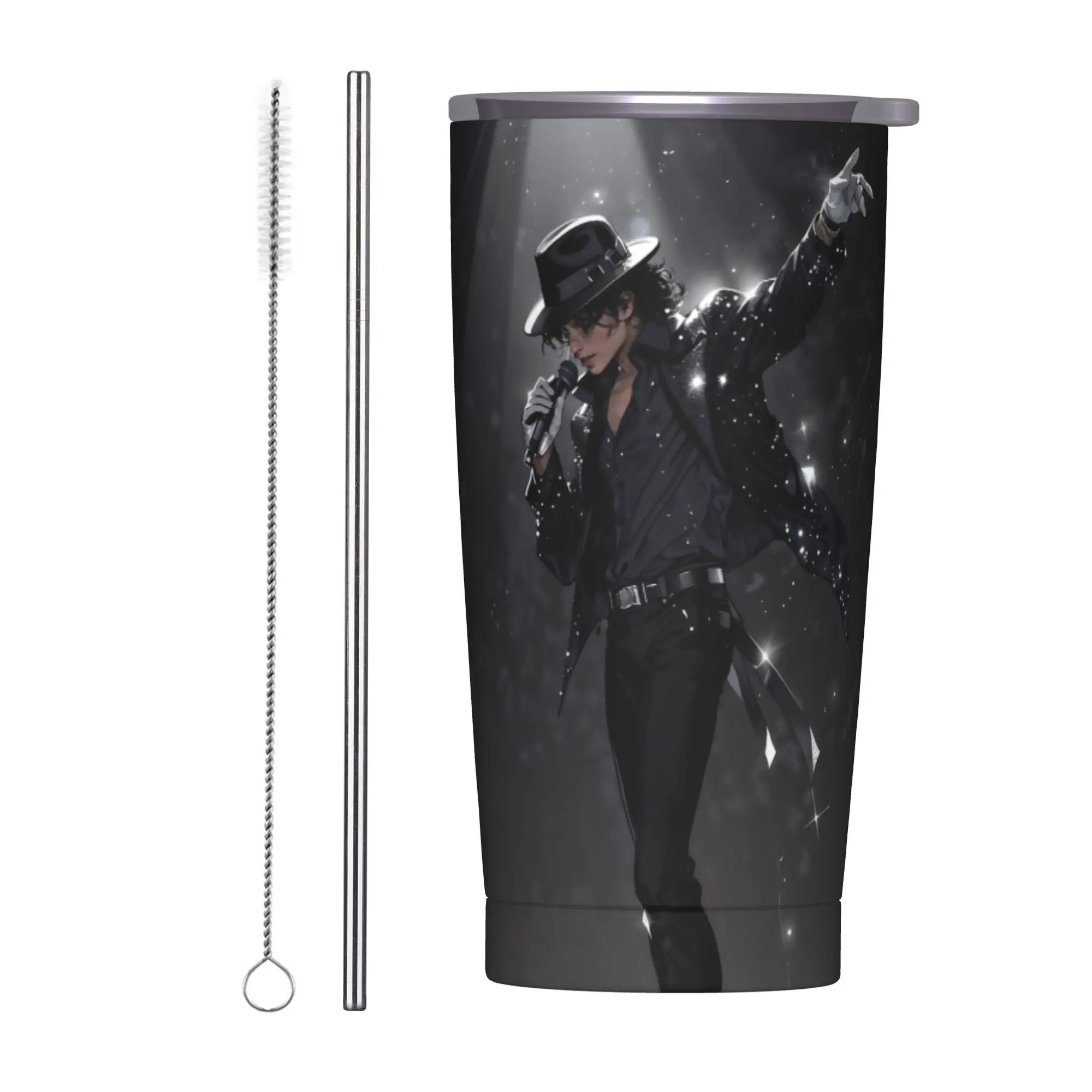 Singer Michael Jacksons MJ Tour 2026 Insulated Tumbler with Straws Lid  Vacuum Thermal Mug Outdoor Portable Car Bottle Cups 20oz