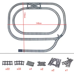 Città Treni Flessibile Tracce Biforcuta Etero Curvo Rotaie Interruttore Building Block Mattoni technic Creatore di Giocattoli per il capretto